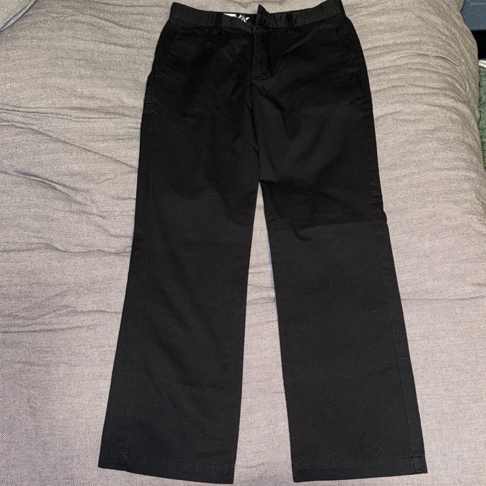 Volcom Corpo Class Flat Front Chino Pants black Youth Size 28/16